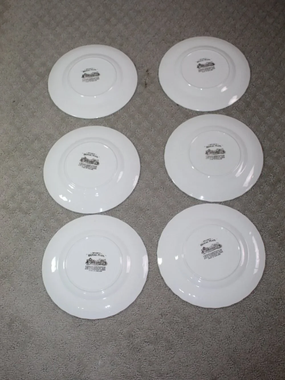 Set of 6 Royal Mail Staffordshire Ware Brown & Ivory 7.75